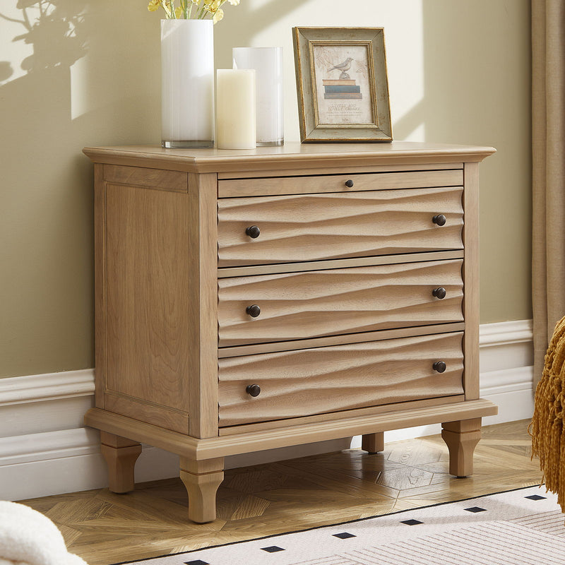 Nightstand With Charging Station, Bedside Table, 3 Drawers, USB And Type - C Ports