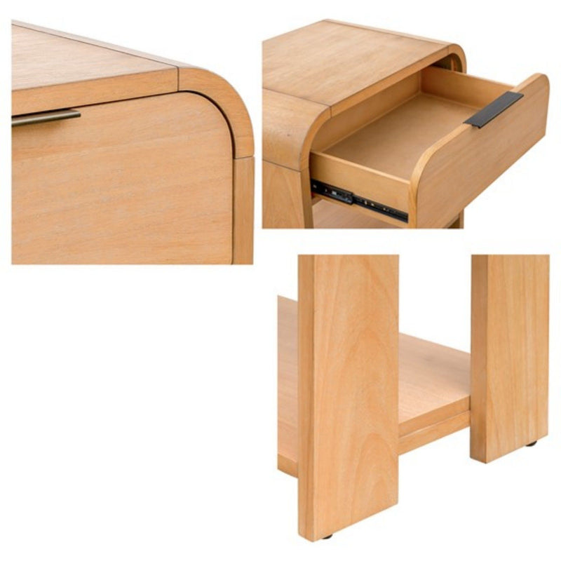 1 Drawer Waterfall Nightstand - Natural