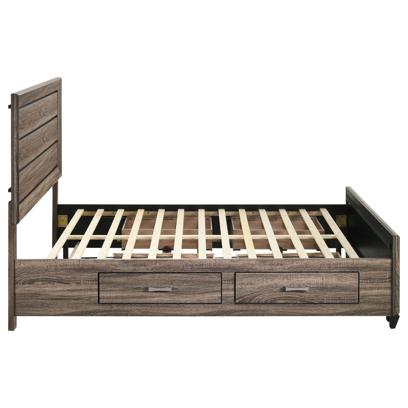 Queen Storage Bed With Underbed Drawers - Brown