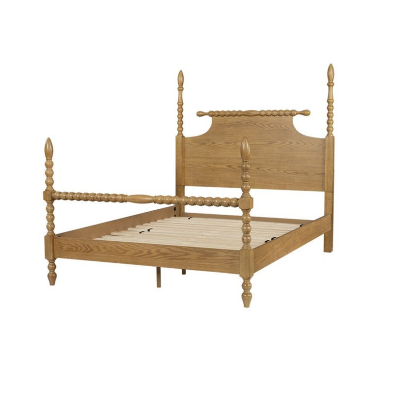 Queen Bed Turned Legs - Natural