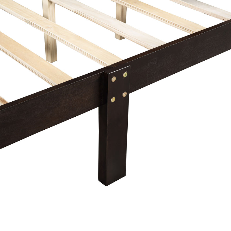 Platform Bed Frame Mattress Foundation Sleigh Bed With Headboard / Footboard / Wood Slat Suppor