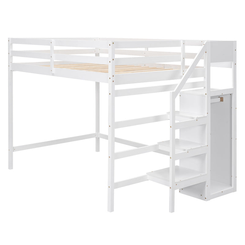Loft Bed With Built In Storage Wardrobe And Staircase