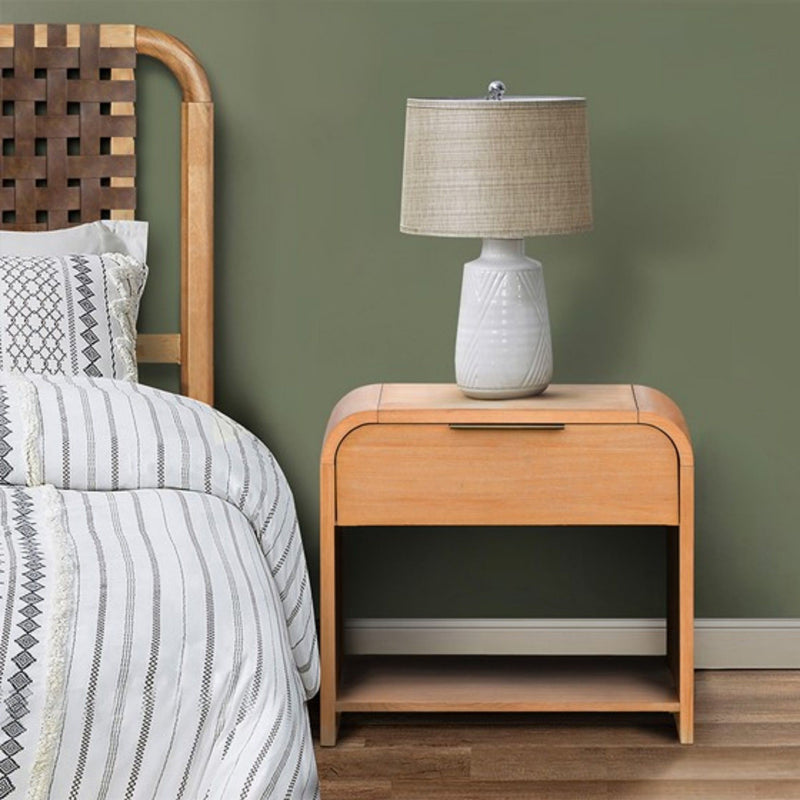 1 Drawer Waterfall Nightstand - Natural