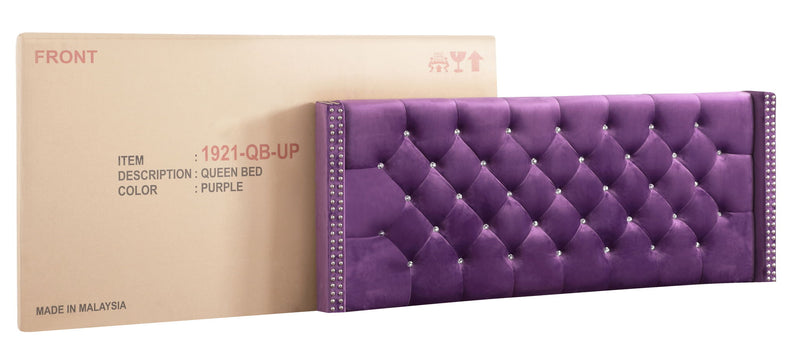 Upholstered Nailhead Trim Chic Bed