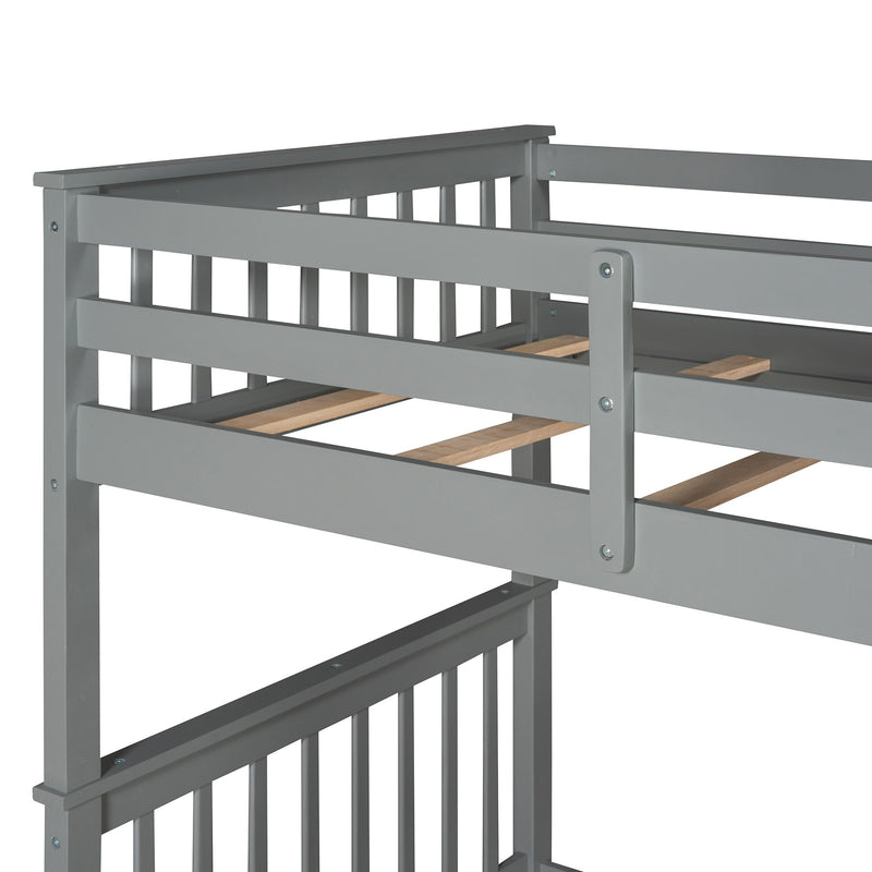Bunk Bed With Ladders And 2 Storage Drawers