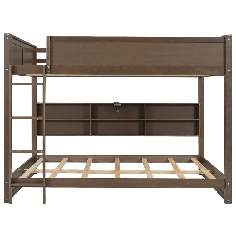 Bunk Bed With Storage Cabinets And USB Ports