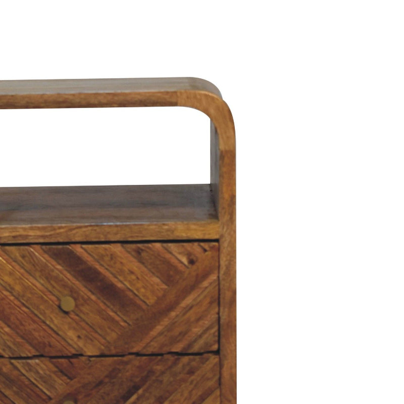 Lille - Mini Curved Nightstand - Oak