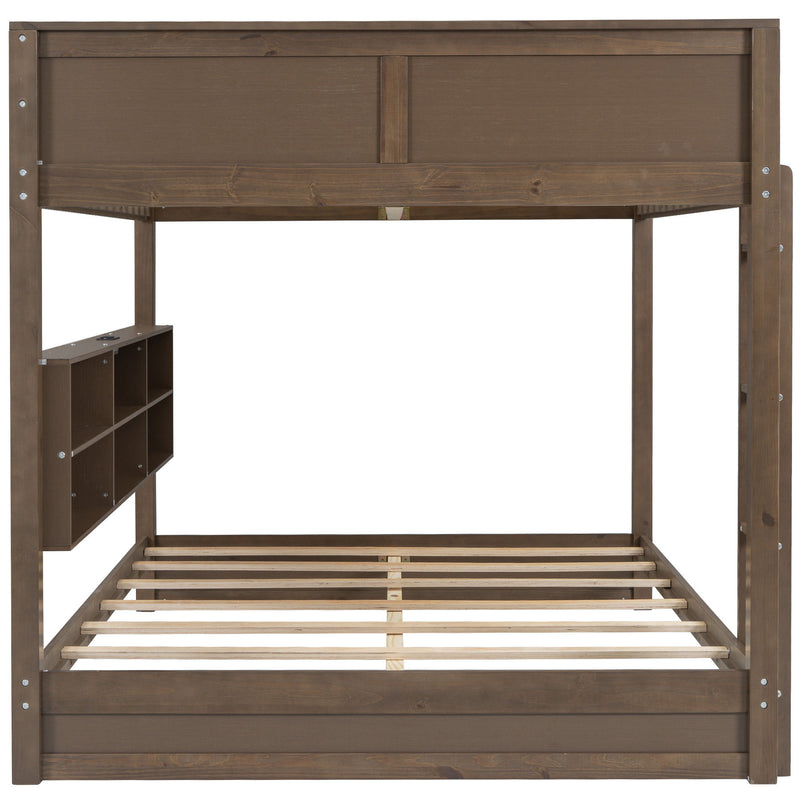 Bunk Bed With Storage Cabinets And USB Ports