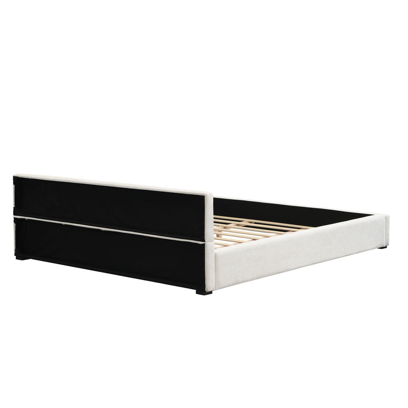 Elegant Wide Edge Bed With Soft Upholstered