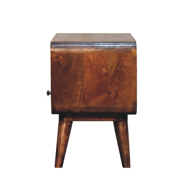 Mini Curved Media Unit - Chestnut