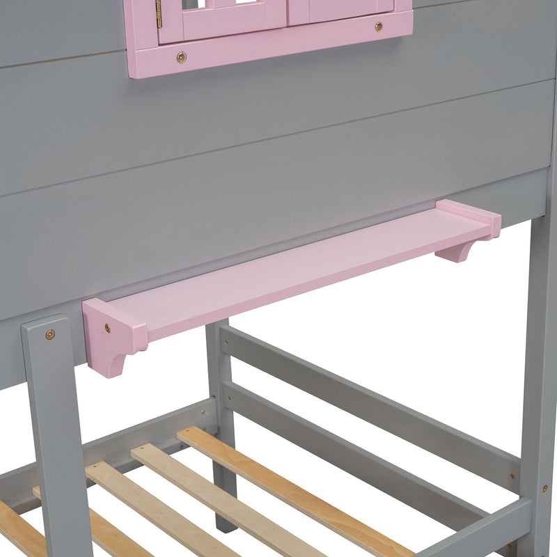 Bunk Bed With Playhouse Roof And Window
