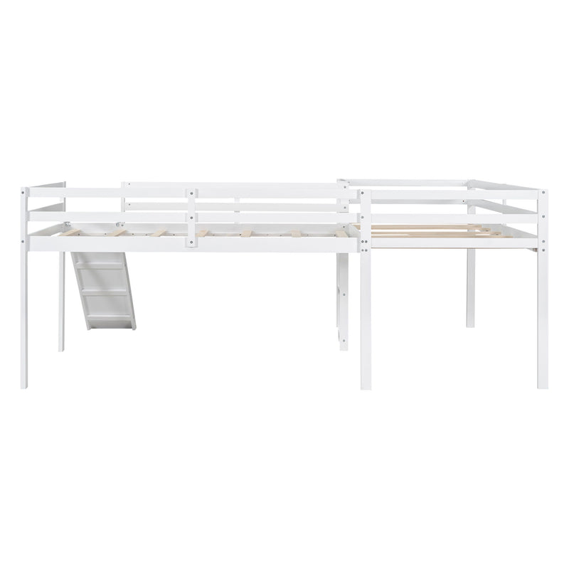 L Shaped Loft Bed With Ladder And Slide