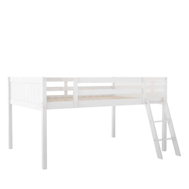 Low Loft Bed With Adjustable Ladder