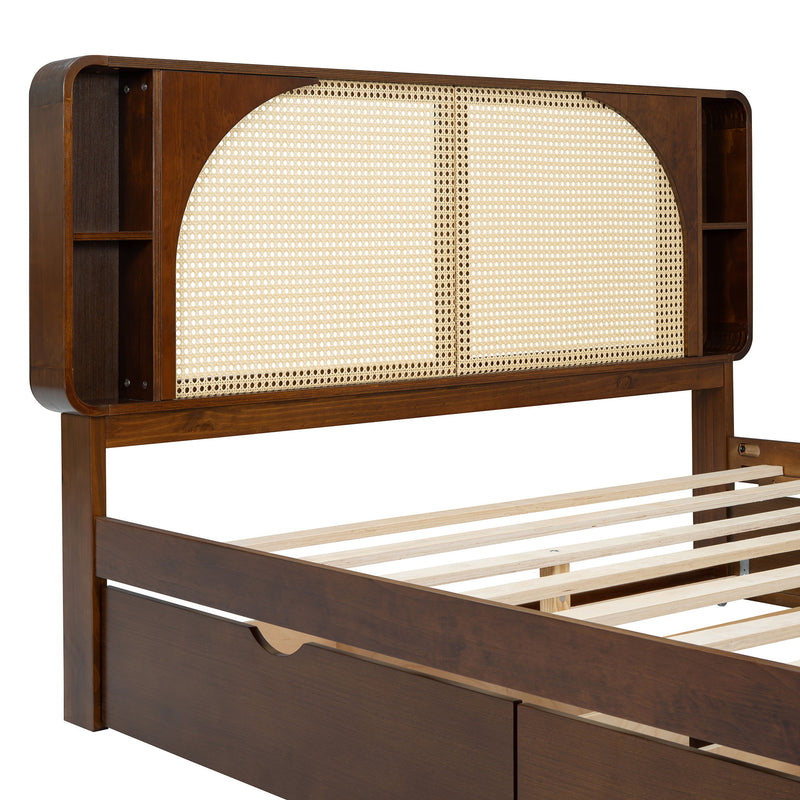 Headboard Bed With 2 Drawers And Trundle