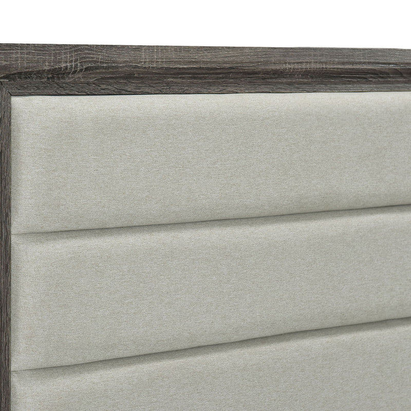 Funston - 4 Piece Queen Bedroom Set With Upholstered Headboard - Oak