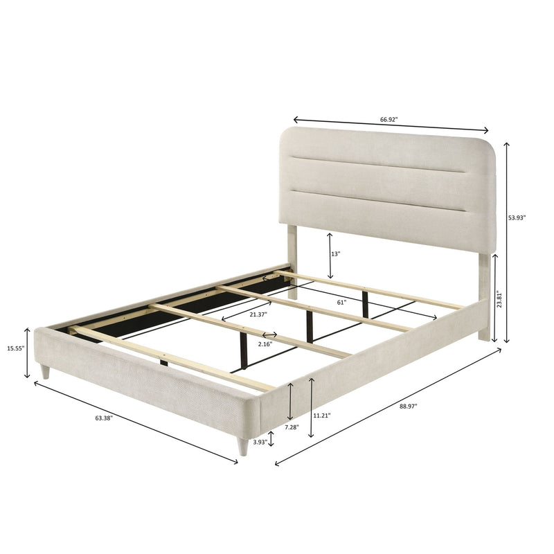 Upholstered Panel Bed, Sleek Lines