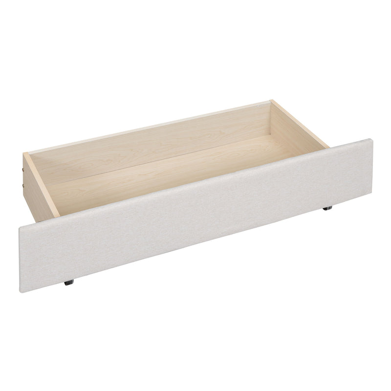 Upholstered Platform Bed With Drawers, Classic Headboard Design