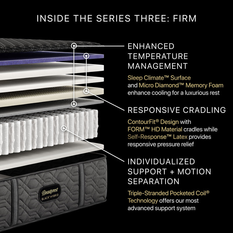 Beautyrest Black - 14.5" Series Three Hybrid Firm Mattress