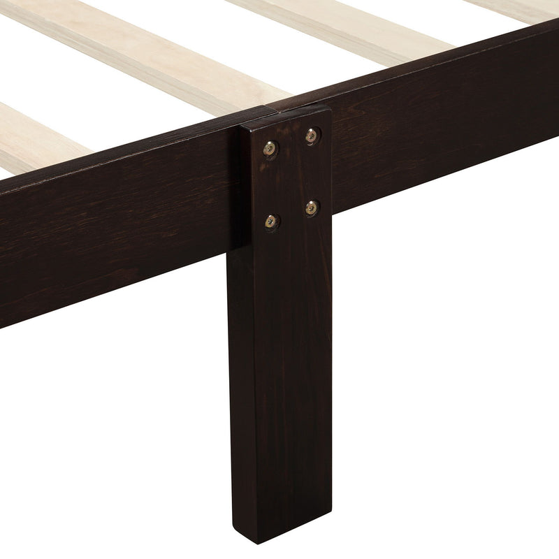 Platform Bed Frame Mattress Foundation Sleigh Bed With Headboard / Footboard / Wood Slat Suppor