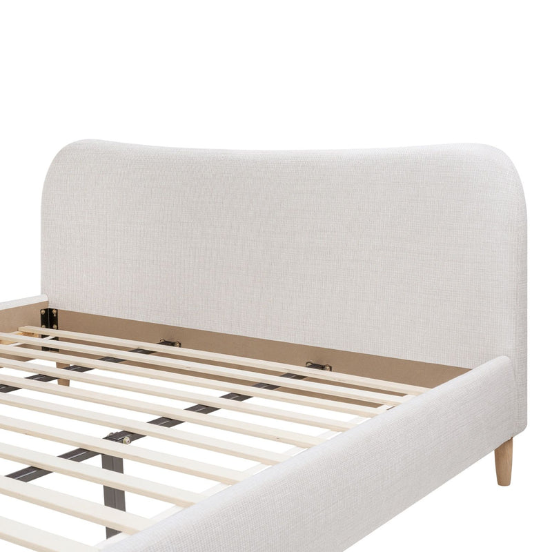 Roman - Curved Headboard Upholstered Platform Bed