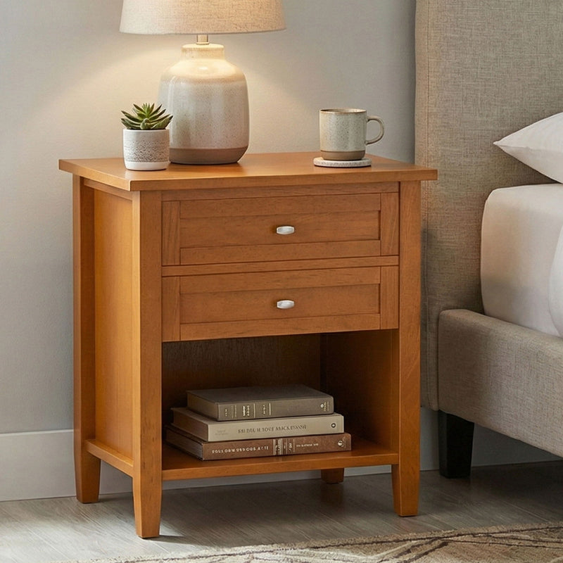 Warm Shaker - Bedside Table - Light Golden Brown