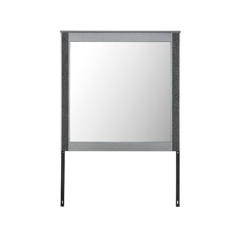 Lorenzo - Large Scale Mirror With Sleek Frame And Glittered Detailing - Silver