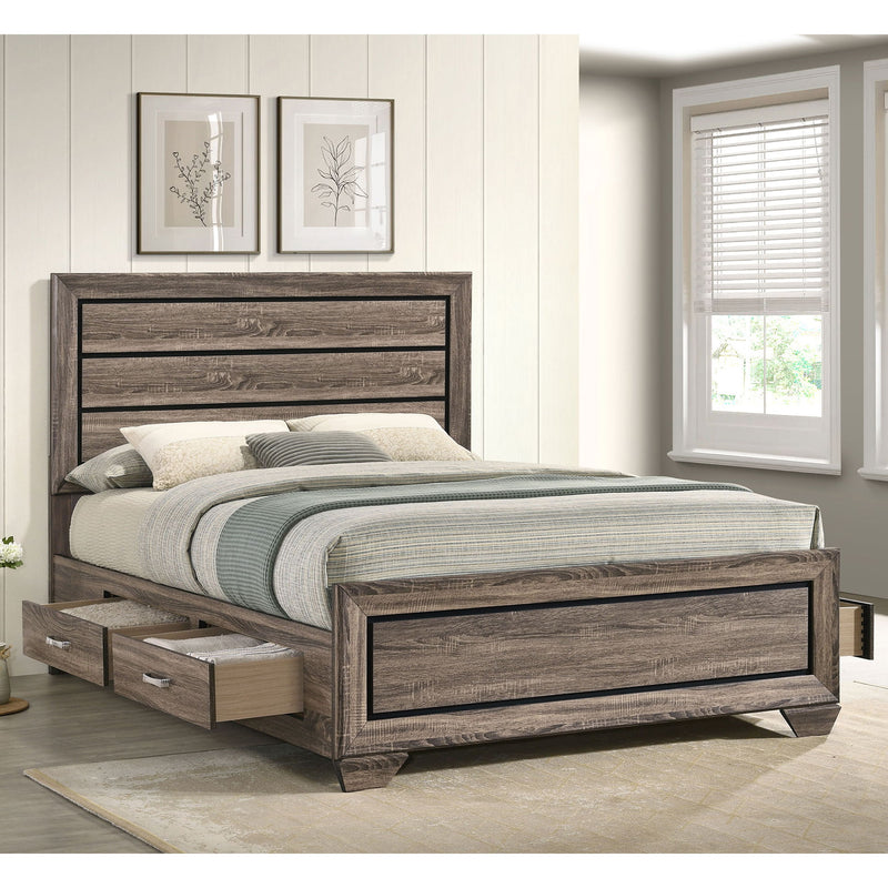 Queen Storage Bed With Underbed Drawers - Brown