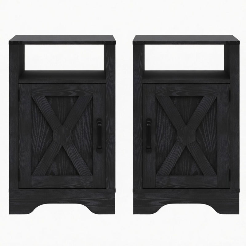 Farmhouse Nightstand, Charging Station & Storage