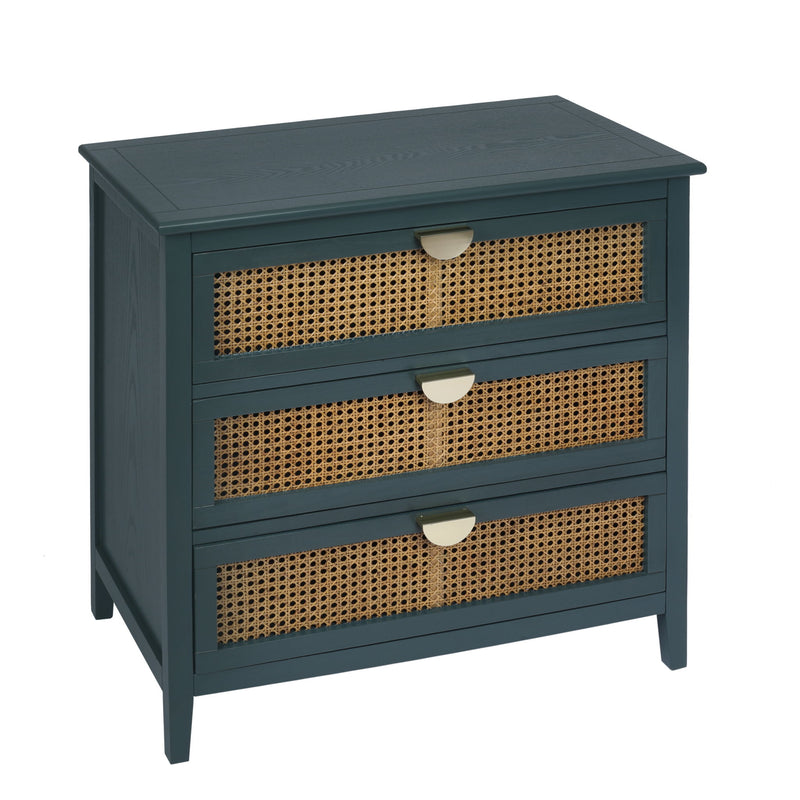 3 Drawer Cabinet, Natural Rattan, American Furniture