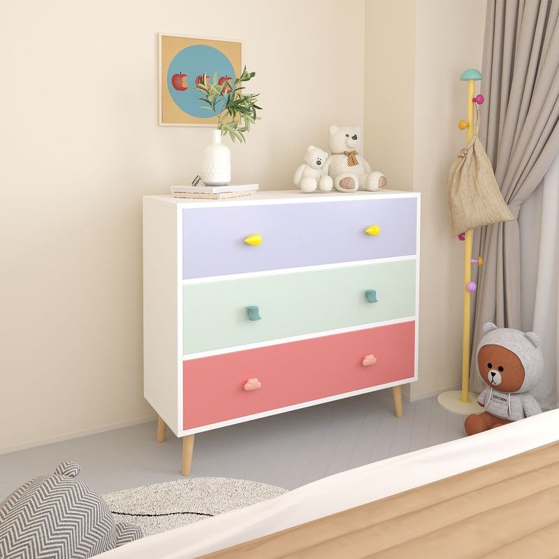 3 Drawer Dresser, Storage Cabinet With Anti Tip Safety