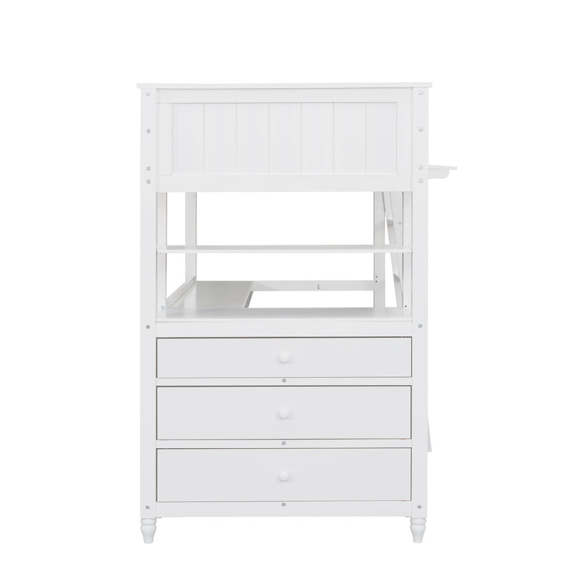Loft Bed With Drawers With Desk And Shelves