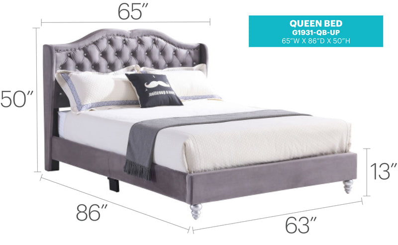 Upholstered Bed Transitional