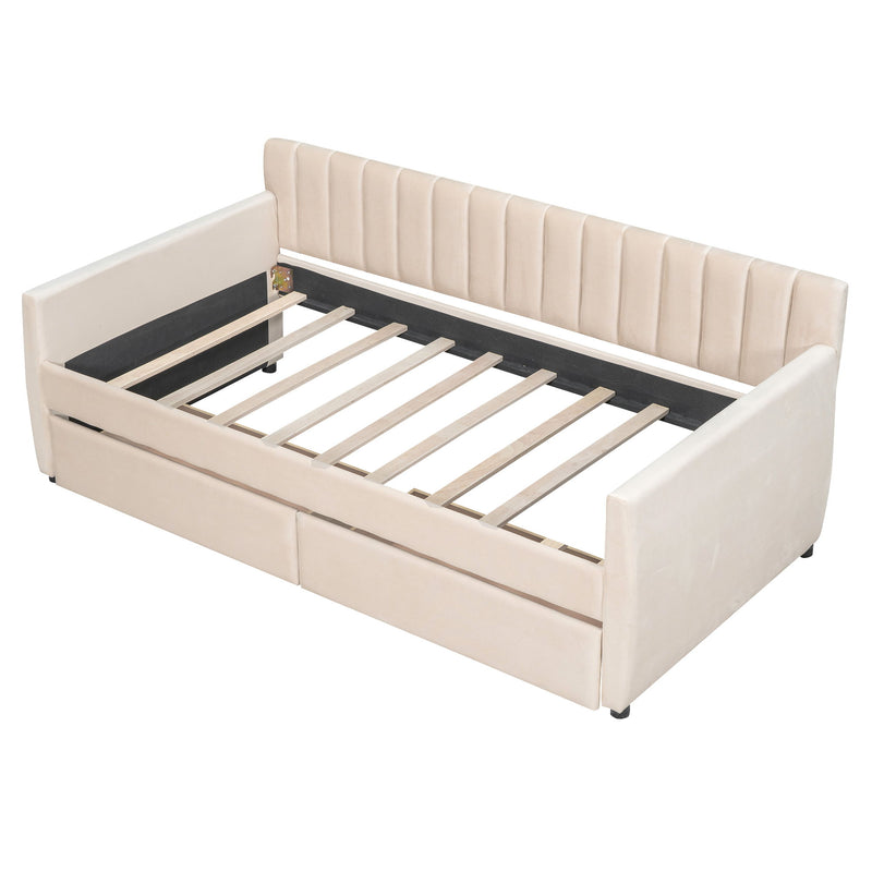 Upholstered Daybed With Slat Support