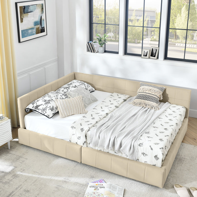 Upholstered Storage Tufted Bed Frame With Backrest And Armrests