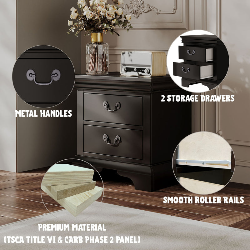 Nightstand With 2 Drawers