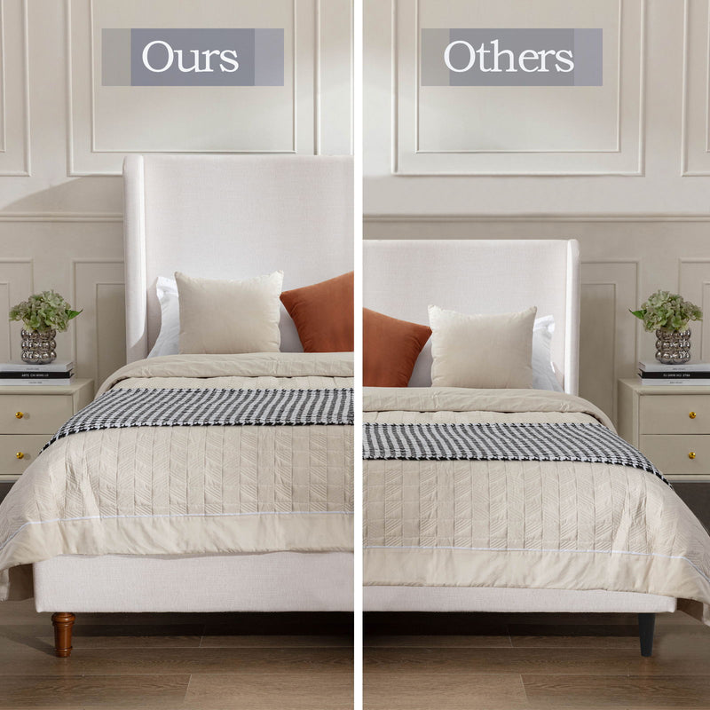 Harper - Tall Headboard Upholstered Bed / High Headboard / Elegant Simplicity / No Box Spring Needed