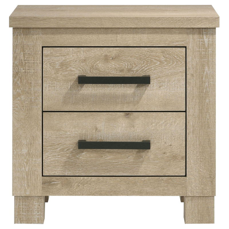 Sansome - 2 Drawer Nightstand Bedside Table - Oak