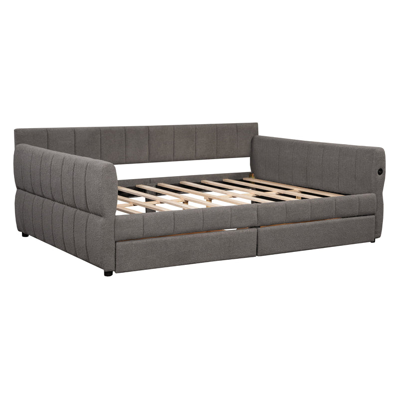 Upholstered Platform Bed With USB Charging