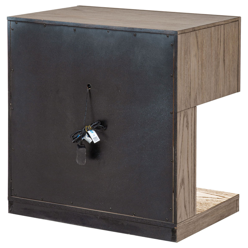 Gibbons - 1 Drawer Nightstand With LED Light - Brown