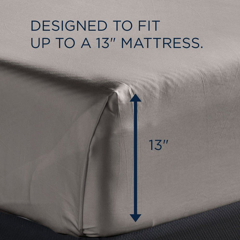 Linens - Tempur Luxe Egyptian Cotton Sheet Set - Cool Gray