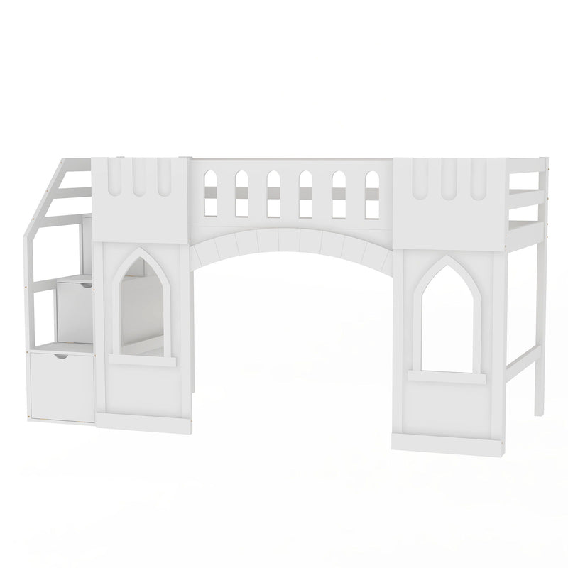 Loft Bed With Storage Staircase And Windows