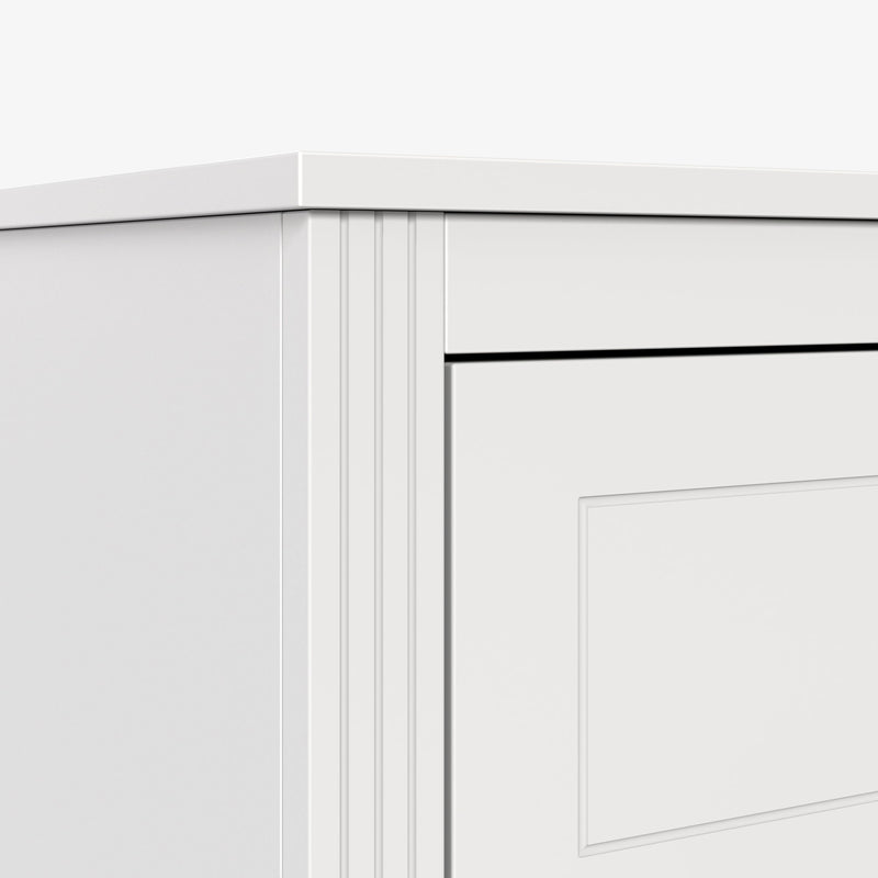 6 Drawer Double Dresser With Handles, Storage Cabinet - White