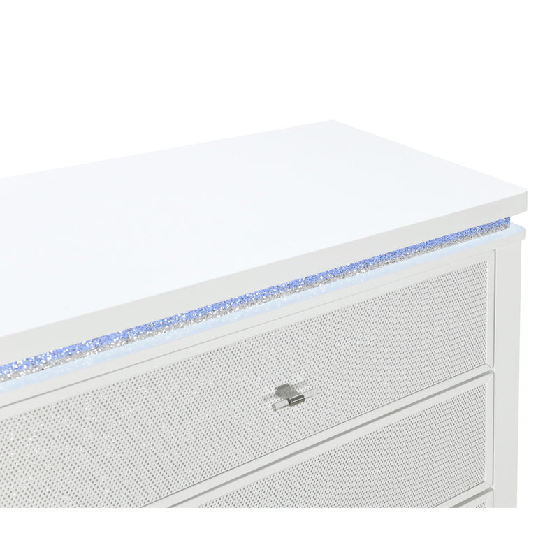 Adalid - Nightstand With Cooler, USB And Speaker - White