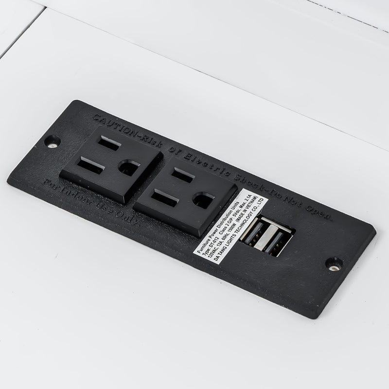 Murphy Bed With Desk, LED Light And USB Charging Station